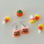 Halloween pumpkin Earrings Orange Photo 1