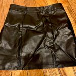 SheIn NWOT Sexy High Waist Notch Hem Leather A-Line /two front slits L Photo 1