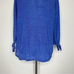 Talbots 100% Linen Split Crewneck Sleeves Tie Sweater Photo 10