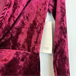 Tobi NWT Wine Red Velvet Deep V Long Sleeve Mini Dress Size XS Photo 13