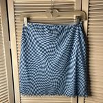 Wild Fable Wilde Fable Small Blue White Checkered Stretch Skirt Photo 1