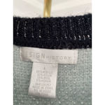 Design History Sweater Pullover Powder Blue Striped Mohair Wool Colorblock L Photo 2