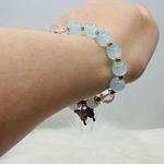 Blue Beaded w/ Sparkly Butterfly Charm Bracelet Photo 3