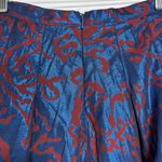 Anthropologie Anthro Maeve Pleated Shimmer Maxi Skirt Formal Red, Blue 2 Photo 9