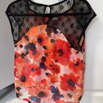 Chloe K Floral lightweight lace shoulder tee Photo 3