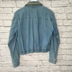 Vintage 90s Womens Denim Jacket Embroidered Green Orange Size 4 Embellished Blue Photo 6