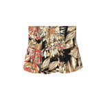 Trina Turk Top Size 2 Black Brown Floral Peplum Short Sleeve Preppy Work Office Photo 5