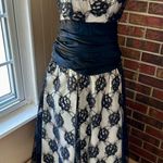 80s 90s Vintage Tea Length Black Lace Spaghetti Strap Dress Junior Prom Cosplay Size undefined Photo 0
