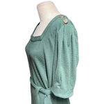 Anthropologie  Current Air Dress Puff Sleeve Tie Waist Pullover Green Size‎ Large Photo 4