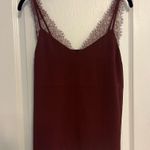 EXPRESS  Satin Lace Strap V-Neck Downtown Cami Top XS Rum Raisin Brown Photo 4
