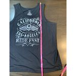 Ocean Pacific OP Tank Top XL Skull Moto Biker‎ Los Angeles Wings Ride Fast Black Photo 8