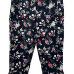 Lane Bryant  The Allie Navy Blue Multicolor Floral Ruffle Cropped Pants Sz 14‎ Photo 0