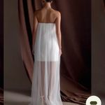 Meshki  White Strapless Dress with Sheer Overlay Photo 1