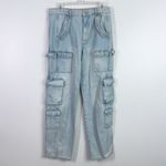ZARA  multi cargo pocket high rise waisted straight leg jeans size 6 Photo 1