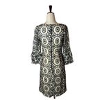 Taylor Black And Ivory Crochet Lace Long Bell Sleeve Fit And Flare Dress Size 4 Photo 1