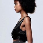 ZARA Women's Satin Effect Knotted Top in Black Photo 3