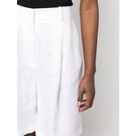 Fabiana Filippi High Waisted Knee Length Linen Blend‎ Shorts Size XXL White Photo 4