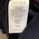 CAbi Parade Blouse Top Size Large Elephant Print Navy Blue White women’s small Photo 3