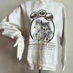 Jerzees vintage Wolf Graphic Sweatshirt Ely Mn conservation medium made in USA Photo 0