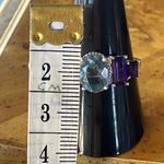 Teal Color Changing Fluorite African Amethyst Art Deco Ring Size 9 Purple Photo 7