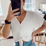 Bella Dahl White Waffle Button Shirt Photo 1