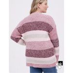 Torrid NWT Slouchy V Neck Tunic Thick Knit Sweater Pink Stripe Size 1X Photo 2