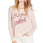 Wildfox NWT But First, Cocktails Pink Sweatshirt Size XS Photo 0