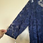 Alex Evenings  Women's Tea Length Embroidered Dress with Illusion‎ Sleeves 22W Photo 11