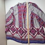 Catherines Womens Boho Floral Kimono Sz 3X Multicolor Open Front Lightweight Photo 9