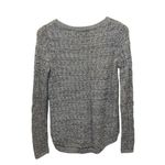 Loft Womens Crew Neck Open Knit Long Sleeve High Low Sweater Gray Size XS Photo 2