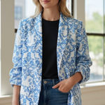 Marc New York NWT  Floral Satin Fabric Non Wrinkle Relax Fit Blazer Photo 0