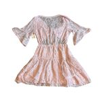 Free People Lala Dawn Rose Pink Lace Mini Dress Cutout Tie Front Size Medium NWT Photo 10