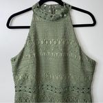 Twosisters the Label Rivers Midi Dress High Neck Moss Green Olive Lace US 12/XXL Photo 3