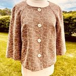 Oscar de la Renta  Linen Blend Embroidered Vintage Blazer Photo 5