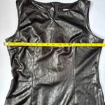 Aqua Blues Black Dress Women’s Sz 13 Sleeveless Animal Print Faux Leather Photo 1