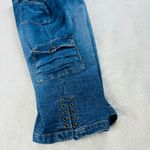 Fashion2Love Capri Cargo Jeans Womens‎ Size M Blue Denim Stretch Pockets Casual Size M Photo 6