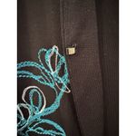 Misook  Black Knit Floral Front Clasp Blazer Jacket Women’s Size Medium Photo 4