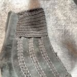 Silent D Black Suede Leather Knit Ankle Boots 37 Heeled Booties Block Heel Zip Size 6.5 Photo 9