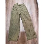 Micas  Olive Green Linen Cotton Wide Leg Cropped Pants Size S Photo 1