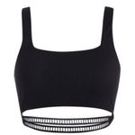 SheIn Black Lattice Tank Bikini Top Photo 0