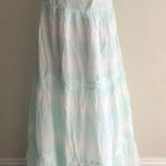 Aerie Light Blue Sleeveless Maxi Dress Adjustable Straps & Tiered Skirt Large Photo 0