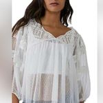 Free People  Sheer White Lace Blouse Photo 1