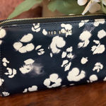 Ted Baker  Nili Nocturnal Zip Around Midi Leather Purse in B/W floral print Photo 0