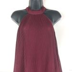 Lulus LULU’S Burgundy Pleated Ruffle Halter Swing Mini Dress Size Small Party Cocktail Photo 3