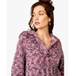 Free People Stellar Textured Knit Button Neck Collared Sweater Pink Soft Large Photo 1