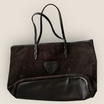 Juicy Couture | Vintage Suede Tote Bag | Black/Brown with Gold Interior Photo 3