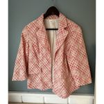 Coldwater Creek WOMEN'S CORAL & CREAM 3/4 SLEEVE BLAZER JACKET - SIZE 14 *READ* Photo 3