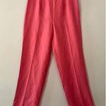 J. McLaughlin Hot Pink 100% Silk Straight Leg Dress Pants High Waist Women's 6 Photo 0