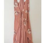 Lulus All Mine Rusty Rose Floral Wrap Dress High Low Ruffle Chiffon Tie Waist M Pink Size M Photo 2