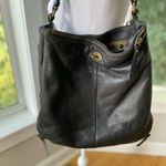 J.Crew Black Pebbled Leather Slouch Shoulder Crossbody Bag Purse Side Zippers Photo 4